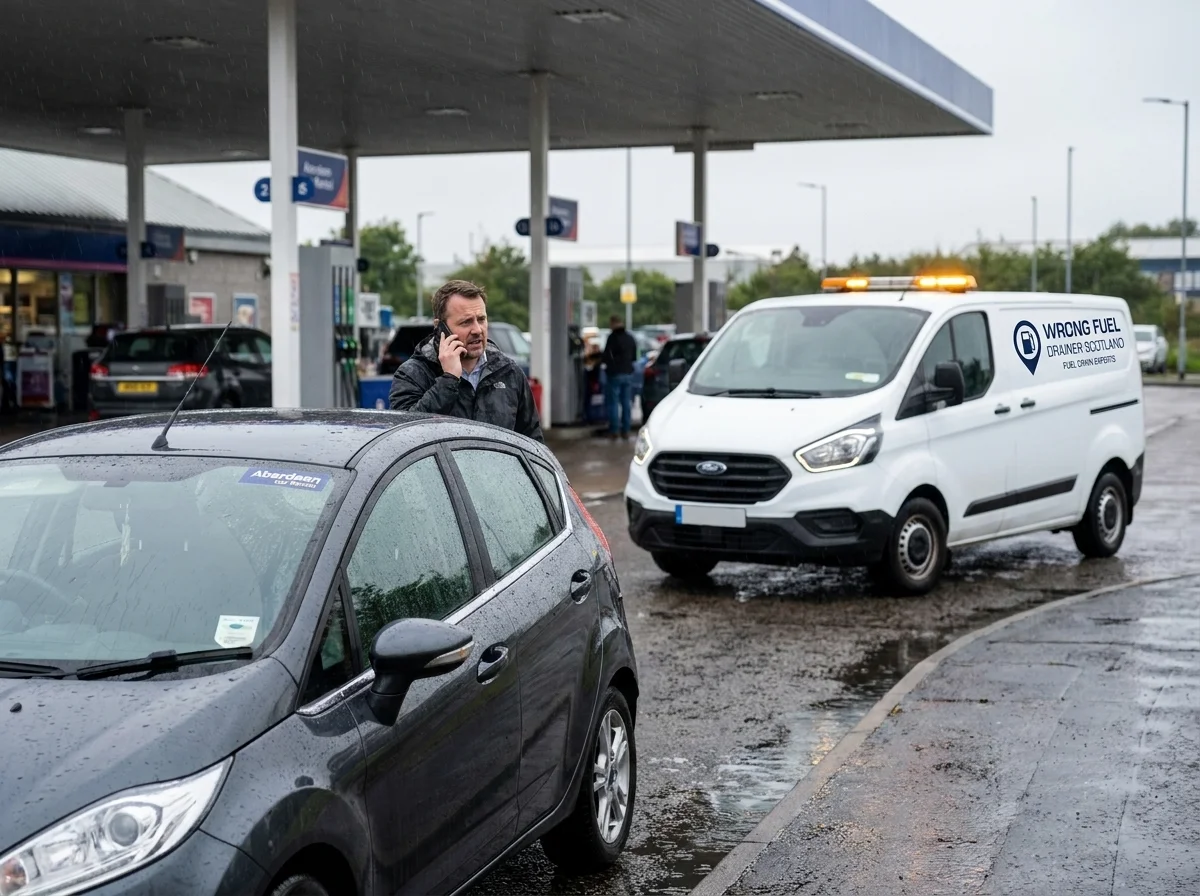wrong fuel in the car at the forecourts on the airport