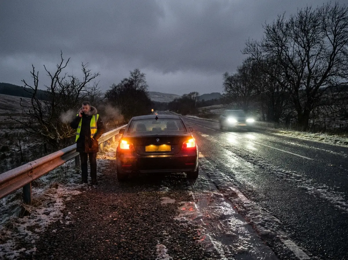 Scottish winter roads where to stop safely after misfuelling